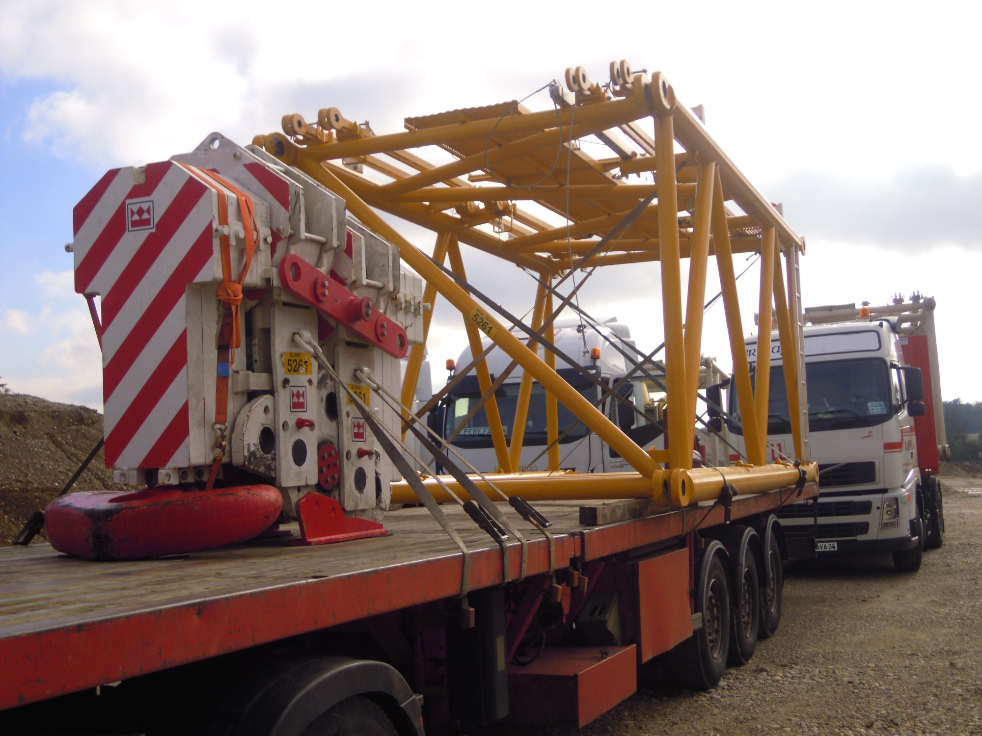 transport de pièces de grue