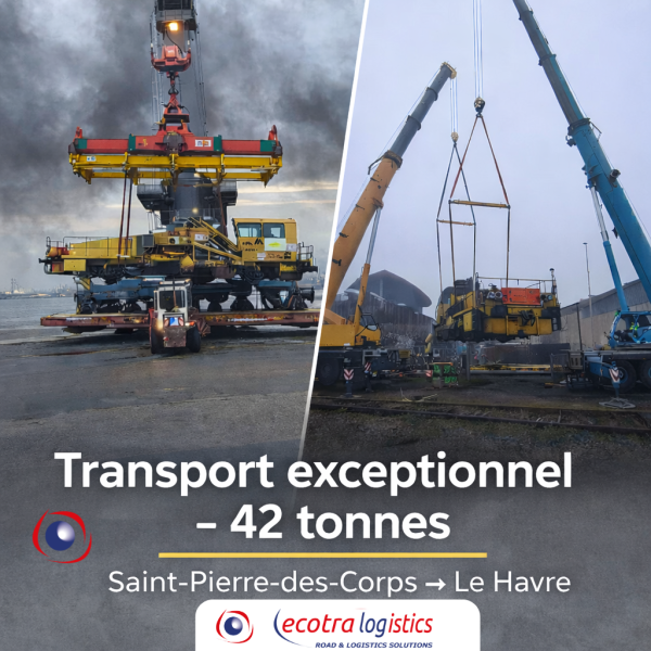 Transport exceptionnel d’un régulateur ferroviaire R22 vers Le Havre pour une exportation maritime